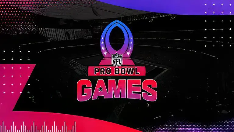 A purple and blue logo for the pro bowl games.