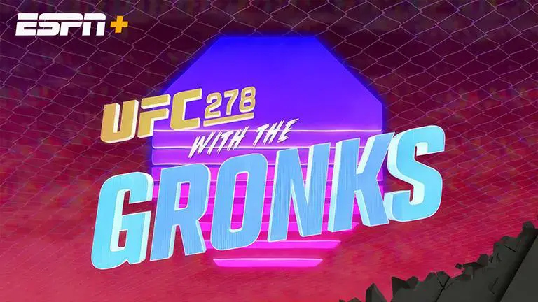 A neon sign that reads " ufc 2 7 8 with the gronks ".